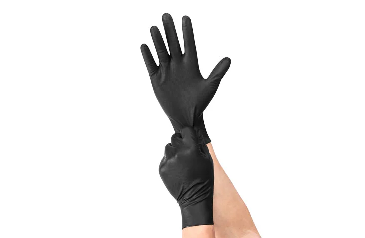 Black Nitrile Exam Disposable Gloves, Black Food Prep Gloves